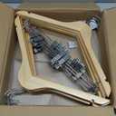 HOUSE DAY High-Grade Wooden Suit Hangers Skirt Hangers with Clips 12 Pack Natural