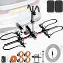 WELLUCK Bike Rack for Car,200LB 2 Ebike Rack Hitch with Up to 5-inch Fat Tire,Folding Hitch Mount Anti-Theft Bike Rack for RV Trucks SUV -2" Hitch Receiver