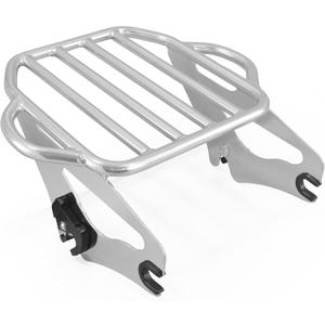 Detachable King Size 2-UP Luggage Rack Fits for Harley Touring Street Glide/Road King/Road Glide/Electra Glide/CVO/Ultra Limited 09-25 (Chrome)