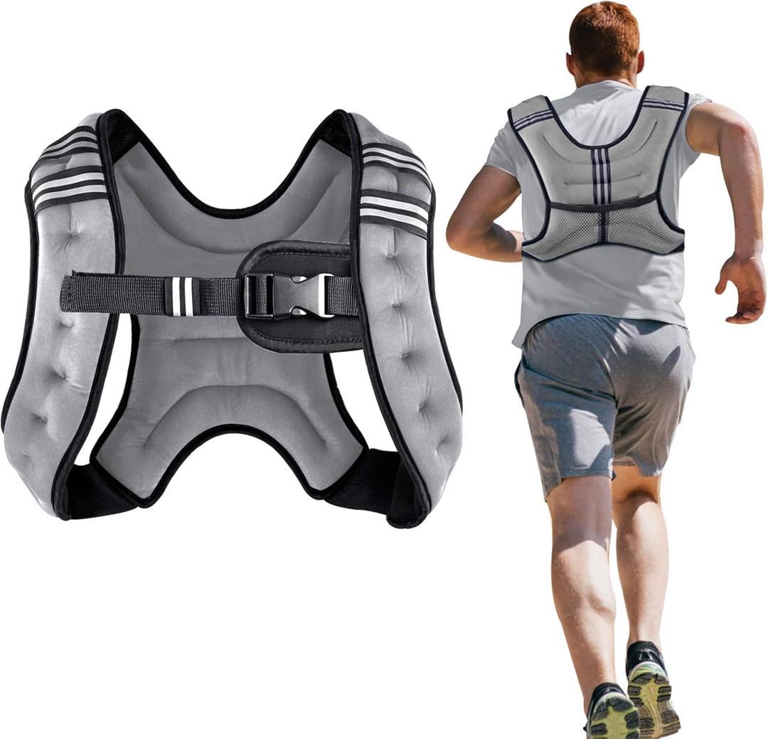 Weighted Vest Weight Vest for Men Women Kids Weights Included, Body Weight Vests Adjustable for Running, Training Workout, Jogging, Walking (12 lbs, Grey)