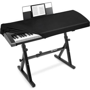 Explore Land Stretchy 88 Keys Piano Keyboard Dust Cover with Music Stand Opening for Digital Electronic Piano (88key, Black)