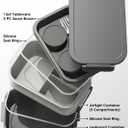 Adults Bento Box with Insulated Lunch Bag, 74oz Capacity 3 Stackable Leak-Proof Bento Box Built-In Utensil and Sauce, PFAS & BPA-Free, Microwave & Dishwasher Safe (Dusk Gray)
