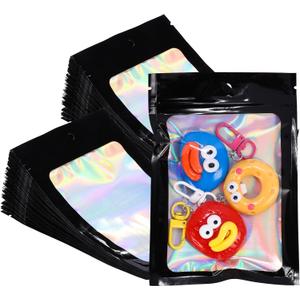 Zip Bag-Holographic 3.6 x 46 Black 100pcs