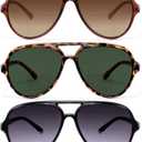 EYEGUARD 3 Pack Retro Aviator Bifocal Reading Sunglasses for Women Men UV400 Protection Classic Square Sun Readers