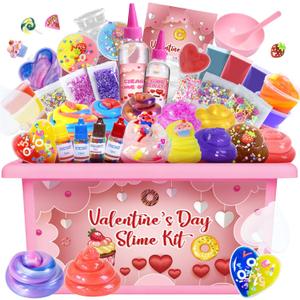 Valentine's Day Mini Slime Kit, Confetti,Foam, Butter Slime, DIY Craft Kits, Stress Relief Toys,Valentine Gifts for Kids, Party Favors for Kids