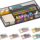 Becomrock Desk Drawer Organizer Tray, Office Drawer Organizer, Workspace Organizers, Suitable for Tools, Pencils, Office Supplies Storage (Black)