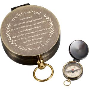 Compass Gift-Retirement Gifts for Men, Compass Present You Will Be Missed for Men, Coworker Leaving Farewell Going Away New Beginnings Gifts for Coworker Friends Him Nurse Boss Teacher Employee