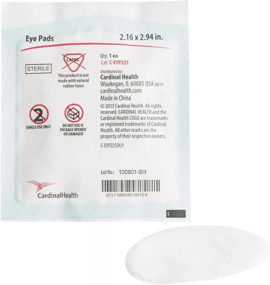 Cardinal Health™ Absorbent Eye Pad, Rayon and Polyester Blend, Case of 600