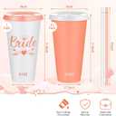 2 x 16 Pcs Babe Bachelorette Cups Bachelorette Party Tumbler with Lids and Straws Bridesmaid Cups Bridal Cup Plastic Travel Mug for Wedding Bachelorette Party Supplies Gifts (White, Rose Gold,24 oz)