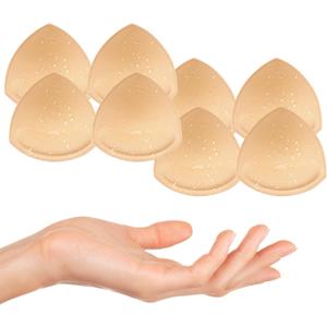 Swimsuit Bra Inserts 4 Pairs, Waterproof Bathing Suit Inserts Push up Bra Pads Inserts for Bikini Sports Bra (CD, Beige)
