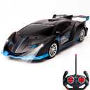 Remote Control Car for Boys Fast 1/18 Scale Rechargeable RC Vehicle Cars Toys Xmas Gifts for Kids High Speed with Headlights (Black Blue)