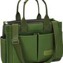 Canvas Tote Bag for Women,Women's Bags Crossbody Bags Work Laptop Tote Bag Large Handbags Purse for Travel Nurse Teacher (New Upgrade Army Green With Compartments and Side Cup Holders)