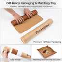Premium Faux Leather Desk Mat & Tray SetInnovative Cork-Look Printed BaseGift Tube PackagingFull-Desk CoverageNon-Slip Desk Pad for Office HomeCognac Brown