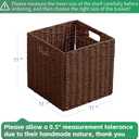 11x11x11 Cube Storage Bins Set of 4, Storage Baskets for Shelves, Brown