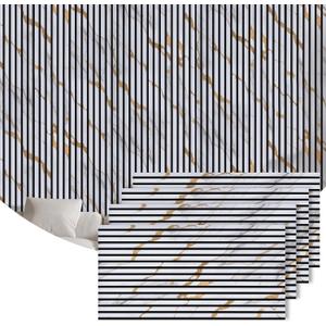 4 Packs Acoustic Wall Panel, 47.2"x23.6" Wood Slat Sound Absorbing Panel, Sound Proofing Panels for Office,Home Theater,Studio, Faux Marble, 4PC
