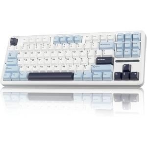 AULA F87 Wireless Mechanical Keyboard, 75% TKL Custom Hot Swappable Gaming Keyboards with PBT Keycaps, Pre-lubed Greywood Switches, RGB Backlit Creamy Keyboard, 2.4GHz/USB-C/BT5.0