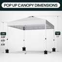 Shades 10x10 Pop Up Canopy with One Push Setup,Heavy Duty Beach Tent with Wheels for Easy Moving, Sun Shelter for Parties,Events, Outdoor Gazebo with 420D Coated Waterproof White Fabric