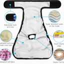 3 Pack Washable Female Dog Diapers with Suspender - Reusable Super Absorbent & Leakproof Fixed Doggie Diapers for Dogs in Heat Cycle S