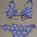 RoseSeek Women's 2 Piece Leopard Floral Bathing Suit Wireless Triangle Swimsuit High Waisted Bikini Sets, S