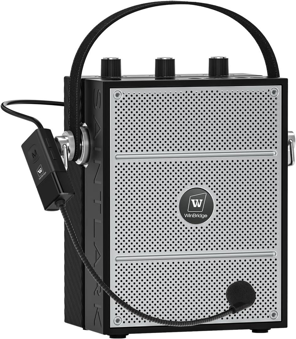 Bluetooth 5.3 Voice Amplifier with Wireless Microphone Headset, Personal Wireless Amplifier Mic for Teachers, 40W Loudly Portable Megaphone Pa System for Classrooms, Speeches, Outdoors Indoors