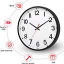 Wall Clocks Battery Operated 14 inch Modern Wall Clock,Silent Non Ticking Wall Clock for Living Room Bedroom Kitchen Office Classroom Decor (White and Black)