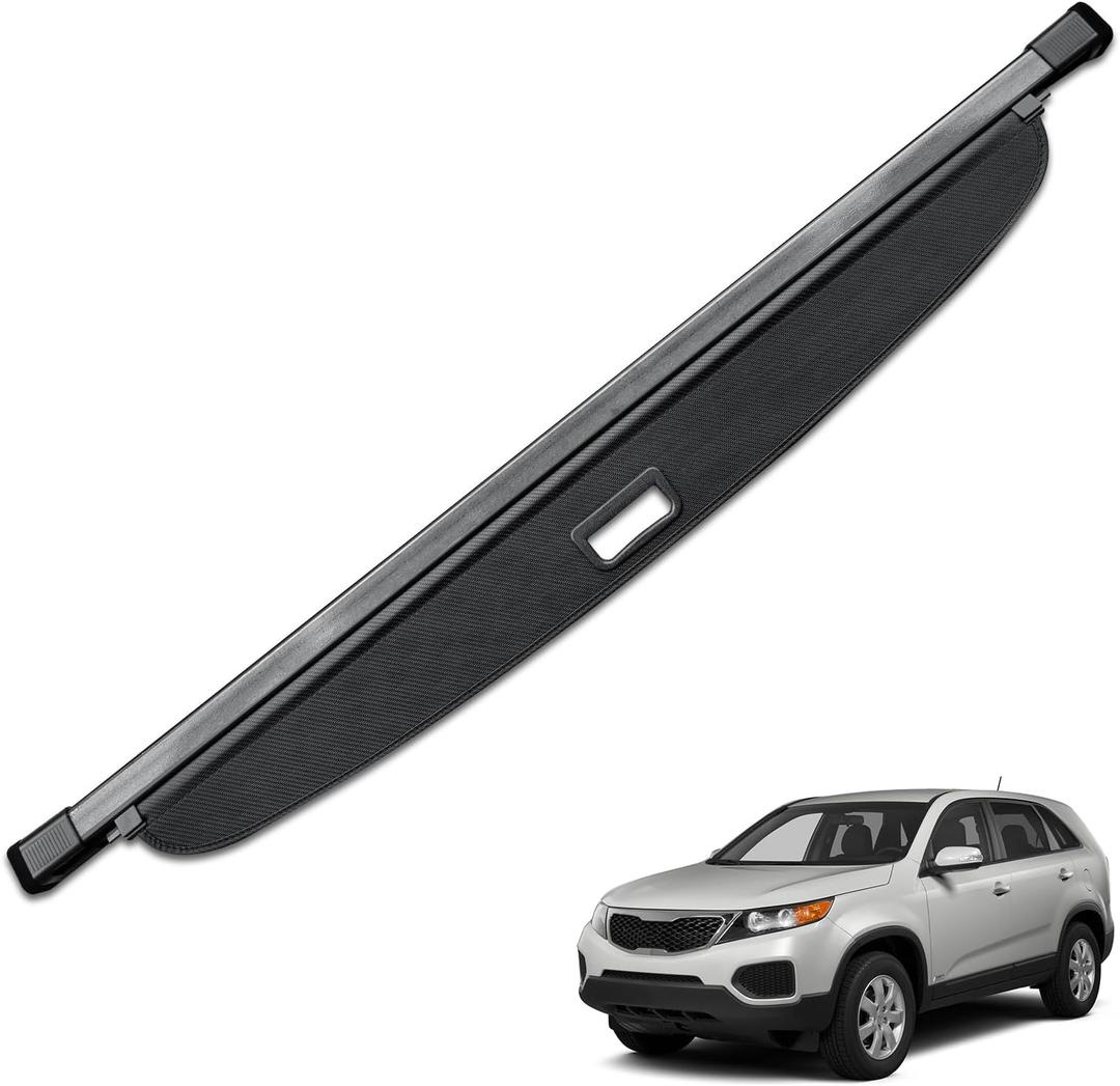 HAFIDI® Cargo Cover for 2011-2013 Kia Sorento Retractable Trunk Cargo Cover Sorento Accessories Anti-Peeping Anti-Theft Privacy Screen,Trunk Luggage Shield Shade Carbon Fiber Texture