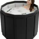 Portable Bathtub for Adult, Foldable Soaking Bathtub for Hot SPA&Ice Bath, Foldable Small Bathtub collapsible bathtub for Bathing, 6-layer Insulated portable tub,Space-Saving (black, 25.9X31.5 IN)