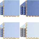 100 Pack Scalloped Cocktail Napkins with Gold Foil Accents Beverage Napkins Scalloped Disposable Paper for Wedding Shower Baby Dinner Birthday Party Supplies 5 x 5''(Blue)