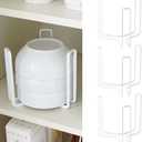 Dinnerware Bowl Plate Holder Fit for 6.5 Inches Diameters Bowl, Metal Bowl Storage Dying Display Rack for Kitchen Drawer, Countertop, Cabinet, Shelf, Cupboard (White, Small 4PCS)