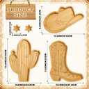 5 Pcs Cowboy Charcuterie Boards with Dipping Saucers Western Party Serving Trays Cowboy Hat Cowgirl Boot Bamboo Platter Cactus Cheese Board for Western Cowgirl Birthday Gifts Party Decorations
