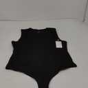 REORIA Butsmooth Womens Sexy Sleeveless Square Neck Double Lined Basic Bodysuit Tank Tops (XX-Large, Black)