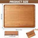 2 PCS 16 x 12 in Large Solid Acacia Rectangular Wood Serving Trays Natural Wooden Boards Serving Platters for Bar Coffee Party Dessert Tray