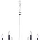 Canarm Betty ICH691B06BK 6-Light Chain Chandelier - Black Finish, 60W Type C, 26" W x 18.5" - 26" H, Classic Elegance for Dining Rooms, Foyer