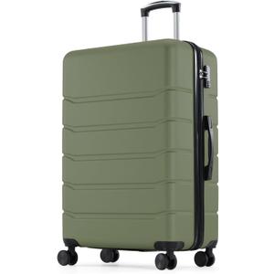 OLIXIS 24 Inch Luggage, Hardside Suitcase with Spinner Wheels, Lightweight ABS Hard Shell Checked Luggage, TSA Approved Lock, Expandable Medium Suitcase for Travel & Business–Olive Green
