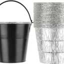 20-Pack Grease Liner and 1 Pack Black Bucket Compatible for Traeger Pro Series 575/780, 22/34 Series, Ironwood 650/885 Grills, Grill Accessories Drip Tray Liner