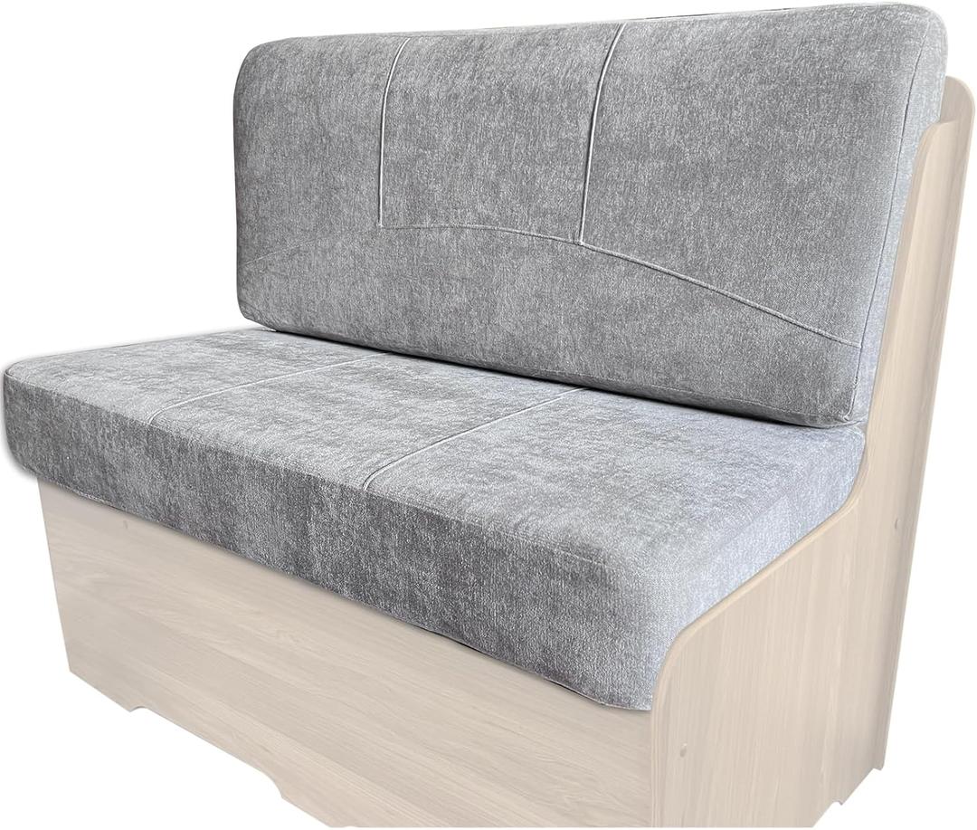 Dulepax RV Dinette Booth Cushions with Memory FoamReplacement Camper CushionsDinette Seat for Camper TrailerRV Dinette Seat Including 1 Backrest & 1 Bench,RV Sofa,RV Couch,Grey,38inch.