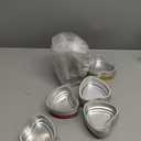 Cunhill 60 Sets Heart Shaped Cake Pans with Lids, 3.4 Ounces/ 100 ml, Aluminum Foil Mini Disposable Heart Cupcake Pans for Valentine's Day Wedding Parties Gift (Gold, Red, Pink, White)