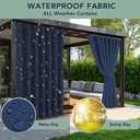 Patio Curtains Outdoor Waterproof - 6 Panels Privacy Weatherproof Outside Curtains with Grommets for Pergola, Gazebo, Porch, Cabana, Balcony, 54 x 95 Inch, Navy