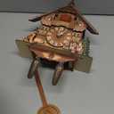 STRONGBERRY Brown Handcrafted Cuckoo Wall Clock with Silent Movement, with Pendulum and Chiming Function, Classic Vintage Wooden Design, 18.11 x 9.84 x 3.94 inches, Newly Wood Decorative Wall Clock