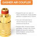 GASHER 12PCS 1/4-Inch Brass Male Industrial Coupler,1/4 Inch NPT Male Threads Size, Quick Connect Air Coupler