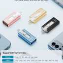 MFi Certified 256GB Flash Drive for iPhone iPad, Photo Stick for External Memory Storage, Easily Back Up and Save Photos Videos, 4 in 1 USB Memory Stick Thumb Drive for iPhone/iPad/Android/PC (Blue)