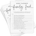 GardenCity 50 Baby Shower Family Feud Game Cards, Fun Baby Shower Games Activity for Girl or Boy, Gender Neutral, Kraft Minimalist