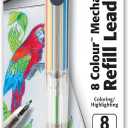Pentel Arts 8 Colour Automatic Pencil, Assorted Accent Clip Colors, 1 Pack (PH158BP)