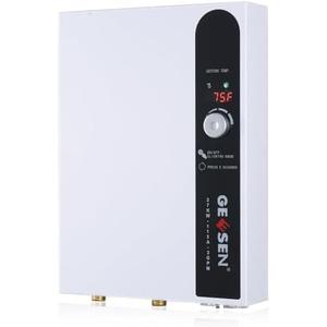 GEESEN Tankless Water Heater Electric 27kW-115A 240V, Instant On Demand Endless Hot Water Heater with Digital Temperature Display Point of Use for Residential Whole House Shower, ETL Certified GEESEN Tankless Water Heater Electric 27kW-115A 240V, Instant On Demand Endless Hot Water Heater with Digital Temperature Display Point of Use for Residential Whole House Shower, ETL Certified