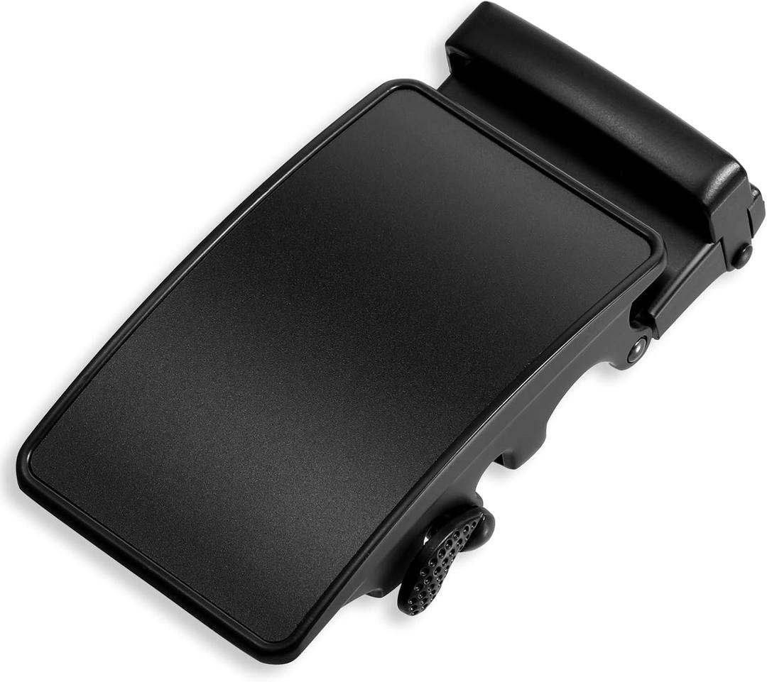 QfwdfcTrenz 35mm Ratchet Belt Buckle Only for 1 3/8 Slide Belt Strap Automatic Leather Belts Buckle Replacement, Black