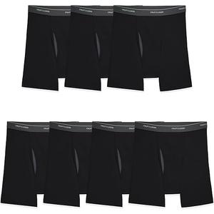 Fruit of the Loom Men's Coolzone Boxer Briefs, Moisture Wicking & Breathable, Assorted Color Multipacks (Large, Short Leg - 7 Pack - Black)