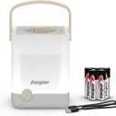 Energizer LightxPower Cube Camping Lantern, X1000 Lantern Dual Power Rechargeable and AA Battery, IPX4 Water Resistant