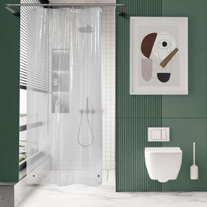 AmazerBath Small Shower Curtain Liner, 36x72 Stall Plastic Clear Shower Curtain Liner, PEVA Cute Narrow Shower Liner, Stand Up Shower Curtain Liners with 2 Magnets and 6 Rustproof Grommet Holes (36"W x 72"L (Pack of 1), Clear)