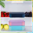 Vesici 3 Pack Bento Box, Bpa-free, 3 Compartment Leak Proof Lunch Snack Box with Lids Meal Prep Food Storage Container for Fridge Microwave Safe Work(Deep Sea Blue, Lake Blue, Purple)