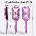 2 x Curly Defining Brush, Tangle-Free Defined Curls, EdgeLift, Volume, Enhancing Waves (Purple)